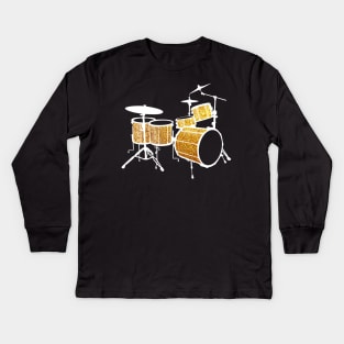 Gold Drum Set Kids Long Sleeve T-Shirt